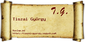 Tiszai György névjegykártya